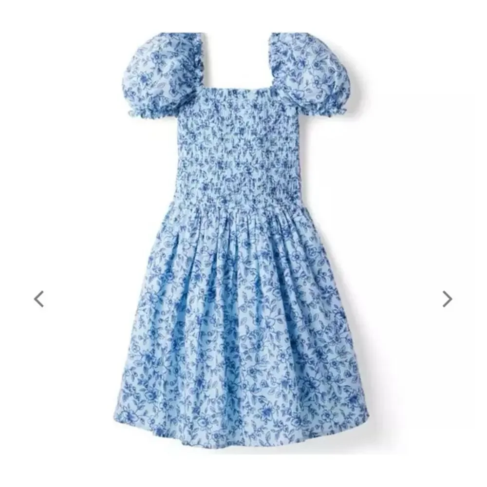 NWT❤️Janie and Jack The Grace Floral Smocked Puff Sleeve Dress sz12
